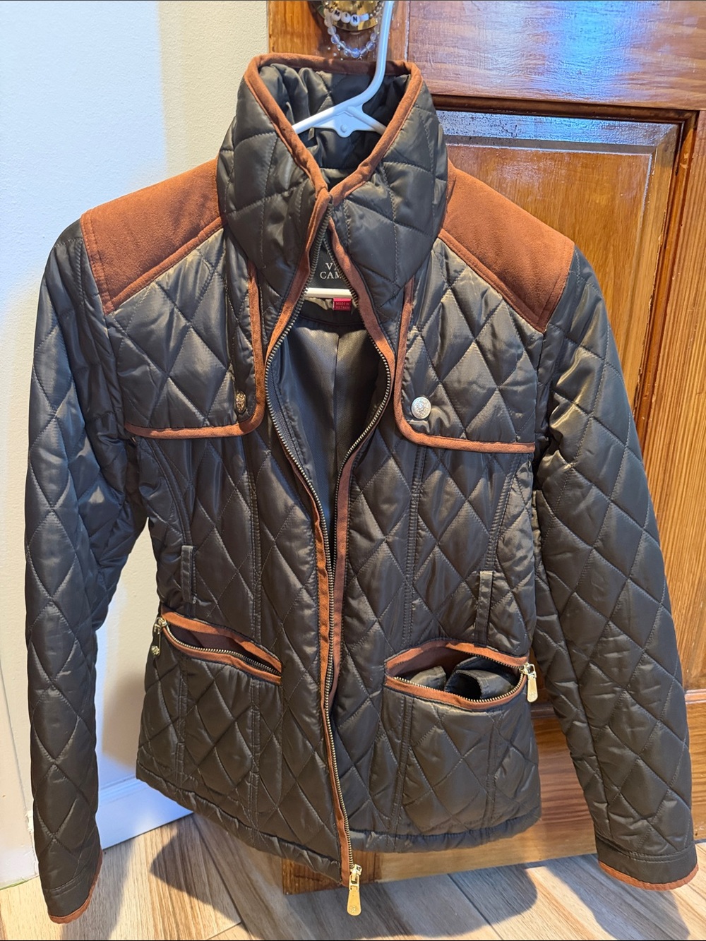 Quilted Two-Tone Greenish Brown Jacket